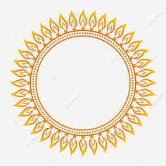 an orange and white circular frame with leaves on the edges, circle, border, decoration png and psd