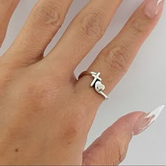 925 Sterling Silver Height: 8mm Finish: Rhodium Plated Can Be Worn: On Multiple Fingers And Midi Ring Symbolizes: Love And Faith Purity Rings For Women, Cross Rings For Women, Christian Rings, Purity Rings, Christian Ring, Heart And Cross, Cross Rings, Christian Accessories, Rose Gold Opal Ring