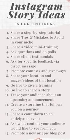 the instagram story ideas list