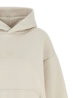 Cotton hoodie with tone-on-tone embroidered logo on the front, kangaroo pocket, long cuffed sleeves.BALENCIAGALogo embroidery hoodieComfort fit Balenciaga Sweatshirt, Women Logo, Cristobal Balenciaga, Valentino Garavani Bag, Balenciaga Women, Spanish Fashion, Embroidery Hoodie, Balenciaga Logo, Versace Shop