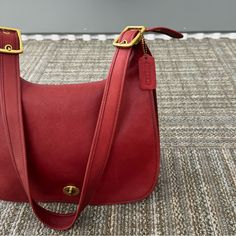 Vintage Coach | Legacy Red Leather Crossbody Handbag Has Been Loved And Cleaned With Care , It’s An Absolute Rare ! Beauty Comes As Pictured Classic Red Coach Satchel, Formal Red Coach Shoulder Bag, Coach Bags Vintage, Coach Vintage Handbags, Coach Legacy, Vintage Coach Bags, Leather Handbags Crossbody, Rare Beauty, Birthday List