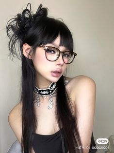 Asian Girl With Glasses, Inspo Reference, Lamb Chop, Fashion Bella, Girl With Glasses, Daily Makeup, Girls With Glasses, Girl Face, Fake Nails