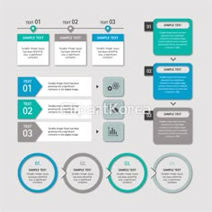 a set of info graphics elements with arrows and numbers on the top, bottom and bottom