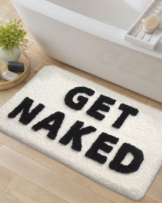 PRICES MAY VARY. Funny Design: Our tufted microfiber bathroom mat is a cute bath mat with bright colors and raised plush letters, highlight the visual effect, adding a splash of fun to your home decor, and making it super cozy on your feet. Soft and Absorbent: The bathroom rug is made of high-quality microfiber, which is super soft and ultra absorbent. The fiber is thick and high, keeps your feet cozy and warm while quickly absorbing water that lands on it. You will be delighted by the fluffy cl Bathroom Rug Funny, Bathroom Inspo College, Funny Bathroom Mats, Black And White Bathroom Rugs, Unisex Kids Bathroom Ideas, Dorm Bathroom Decor, Black Bath Rug, Master Bath Decor, College Bathroom Decor