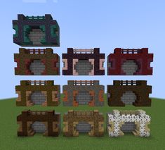 several different types of fences and gates in minecraft