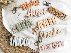 Personalized Kids Backpack Name Tag - Charlie + Pine Customizable Craft Supplies For End Of School Year Gifts, Kids Bag Tags, Name Keychains, Nametags For Kids, Family Birthday Board, Personalized Backpack Kids, Custom Bag Tags, Kids Growth Chart, 3d Name