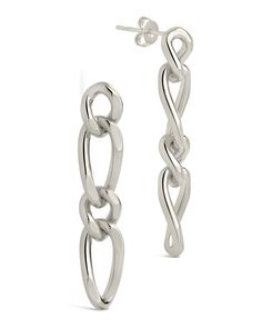 Jacqueline Drop Studs Earring Sterling Forever Silver Elegant Linear Drop Earrings With Box Chain, Elegant Chain Link Earrings, 14k Gold Cable Chain Drop Earrings, Sterling Silver Chain Link Earrings, Single Chain Link Earring In Metal, Figaro Chains, Zodiac Necklaces, Free Post, Chain Ring