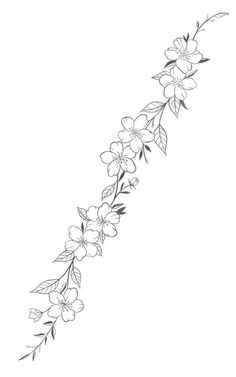 a line drawing of flowers on a white background