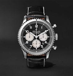 Breitling Navitimer 8 B01 Chronograph 43mm Stainless Steel And Alligator Watch, Ref. No. Ab0117131b1p1 Black Alligator, Date And Time, Mens Gear, Telling Time, Breitling Navitimer, Mechanical Movement