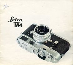 the leica m4 camera is shown in this advertisement for leica m4