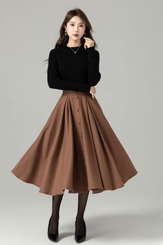 This Womens Skirts item by xiaolizi has 123 favorites from Etsy shoppers. Ships from China. Listed on Sep 15, 2023 Winter Wool Skirt, Midi Wool Skirt, Elegant Skirt Outfits, Brown Skirt Outfit, Rock Outfit, Wool Clothing, Brown Skirts, Winter Skirt, Elegant Skirt