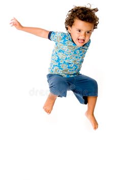 Young Boy Jumping. A cute young boy jumping in the air on white background , #AFFILIATE, #cute, #young, #Jumping, #Young, #Boy #ad