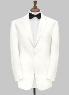 Not all dressy events require the formality of a tuxedo, for some Ivory Dinner Jacket will suffice. Crafted from a blend of wool, a perfect statement piece for any man who wants to look masculine and ideal at the same time. This style does make an excellent secondary jacket to look cooler than everyone in the room when worn. 
 
 Tuxedos are a great way to stand out from the crowd while maintaining an everlasting elegant aura. Wear it with a pair of high-shine black derby shoes, a white dinner sh Elegant Tailored Outerwear For Black Tie Event, Elegant Single Breasted Outerwear For Black-tie Events, Elegant Single-breasted Outerwear For Black-tie Events, Tailored Cream Tuxedo For Semi-formal Occasions, Elegant Black Tie Outerwear With Lapel Collar, Elegant Outerwear With Suit Collar For Black-tie Events, Cream Tailored Tuxedo For Formal Occasions, Elegant Cream Tuxedo For Business, Cream Tuxedo Style Single-breasted Blazer