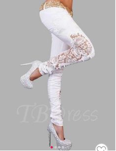 White Lace Pants, Lace Pants, Online Dress Shopping, Womens Jeans, Bottom Clothes, Primavera Estate