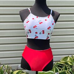 Nwt Zaful Reversible Cherry Print Red Lace Up Tankini Swimsuit Bikini Bathing Suit Removable Padding Lace Up Back Reversible High Waist Bottoms Size 4 Red Cherry Print Swimwear For Spring, Red Tankini For Swimming In Spring, Red Tankini For Spring Poolside, Red Spring Tankini For Poolside, Red Spring Poolside Tankini, Red Summer Tankini, Red Stretch Tankini For Spring, Red Fitted Summer Tankini, Red Lined Body Swimwear For Spring