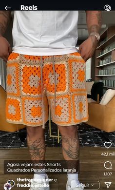 Crochet Pants Men, Mobile Barbershop, Le Crochet, Crochet Tops, Crochet Fashion