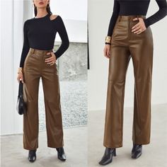 Chic Dollz Mocha Palazzo Pu Leather Pants Fall Winter Faux Leather Sizes Are Letter Size Xs- 0 S 2/4 M 6 L 8/10 Ships In 7-10 Business Days Search: Anthro Y2k Gypsy Spell Summer Fall Winter Christmas Thanksgiving Event Wedding Engagement Party Vegas Vacation Resort Gathering Festival Beachy 00 Spring Festival Preppy Faithful Love Lemons Mumu Wildfox Reformation Revolve Zaracasual Mumu Womens Revolve Work Sexy Bishop Puffed Ruffle Ruffled Wear Reformation Puff Popular Fall Resort Trending Barbie Brown High-waisted Leather Pants For Winter, Trendy Brown Wide Leg Pants For Fall, Brown Pants For Night Out In Fall, Trendy Brown Trousers, Chic Non-stretch Brown Pants, Chic Brown Non-stretch Pants, Chic Brown Pants For Fall, Brown Party Pants For Fall, Brown Straight Pants For Fall