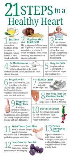 21 Steps to a Healthy Heart Resep Diet, Diet Vegetarian, Good Health Tips, Health Advice, Health Info