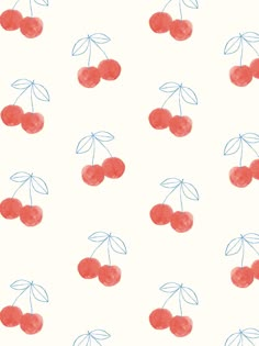 cherries on a white background with blue lines