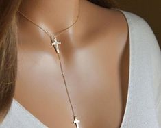 Beautiful Cross and Infinity Necklace Infinity Cross Lariat | Etsy Elegant Personalized Cross Jewelry, Elegant Adjustable Cross Necklace, Adjustable Length Jewelry Gift, Elegant Cross Lariat Necklace, Elegant Adjustable Jewelry As Gift For Mom, Elegant Adjustable Necklace For Mom, Elegant Adjustable Jewelry Gift For Mom, Elegant Adjustable Jewelry For Mom, Dainty Cross Jewelry For Mother's Day