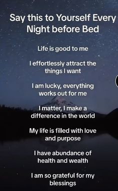 Night Time Prayers Spiritual Inspiration, Night Time Mantra, Evening Mantra, Witchy Affirmations, Night Time Affirmations, Time Affirmations, Night Affirmations, Bedtime Affirmations, Saturday Quotes