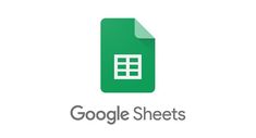 the google sheets logo is shown in green and gray, as well as an image of a