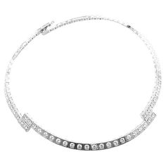 Cartier Tectonique Diamond Tennis White Gold Necklace | From a unique collection of vintage Choker Necklaces at https://www.1stdibs.com/jewelry/necklaces/choker-necklaces/. Luxury Timeless Cartier Necklaces, Classic Cartier Luxury Necklace, Elegant Cartier Brilliant Cut Necklace, Cartier Fine Jewelry Necklaces With Brilliant Cut, Cartier Diamond Necklace For Formal Occasions, Formal Cartier Diamond Necklace, Cartier Luxury Diamond Necklace For Wedding, Cartier Diamond Necklace With Diamond Accents, Luxury Cartier Necklace With Brilliant Cut