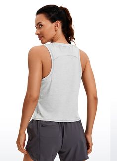 Ultra-lightweight and soft fabric with good breathability to keep you cool, and ultra-fine brushed feel for a comfortable and skin-friendly experience. High neck sport tank top with oversized armholes allows you to move freely without restraint. Great for running, exercise and other intense sports. Feature & Fitting: 
 Design for running, exercise 
 Cropped length, loose-fitting 
 Oversized armholes and high neck 
 Fabric: 
 Soft and lightweight fabric 
 Ultra-fine brushed feel 
 Four-way st Gray Sleeveless High Stretch Top, Casual Workout Tops With Light Support, Gray 4-way Stretch Activewear For Light Exercise, Gray Activewear For Light Exercise With 4-way Stretch, Casual Sleeveless Gray Activewear, Sporty Tank Top With Light Support And Racerback, Versatile Sports Tank Top With Racerback, Sporty Racerback Tank Top With Light Support, Versatile Racerback Tank Top For Sports