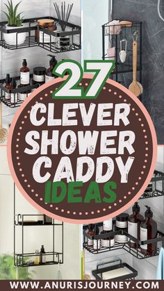 Clever amazing shower caddy images for your bathroom Shower Caddy Ideas Hacks, Shower Caddy Organization Ideas, Shower Hanging Caddy, Shower Caddy Ideas, Shower Organization Ideas, Cute Shower Caddy, Shower Baskets Caddy, Shower Caddy College, Eclectic Bathroom Decor