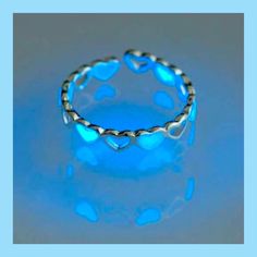 Bnwt Color: Blue, Silver Material: Copper Diameter: 1.7cm Adjustable Blue Luminous Jewelry, Adjustable Luminous Blue Jewelry, Blue Adjustable Heart Ring, Adjustable Blue Heart Ring, Rings For Women Silver, Round Diamond Wedding Rings, Heart Promise Rings, Friend Rings, Heart Rings