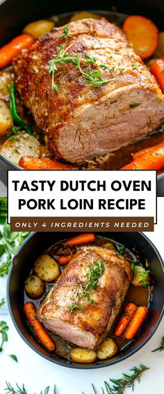 Image for Tasty Dutch Oven Pork Loin Recipe The Best Pork Loin Recipes, Oven Roasted Pork Loin Roast, Loin Pork Roast Recipes, Pork Tenderloin Pot Roast, Pork Loin Pot Roast, Pork Pot Roast Dutch Oven, Tender Pork Loin Recipes Oven, Best Way To Cook A Pork Loin, Recipe For Pork Loin Roast