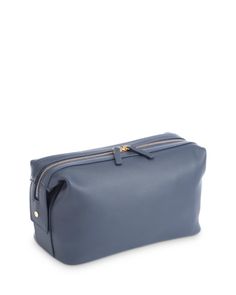 Royce New York Executive Leather Toiletry Bag Elegant Blue Smooth Grain Bags, Formal Blue Smooth Grain Bag, Chic Blue Bag With Smooth Grain, Luxury Blue Bags With Smooth Grain, Luxury Blue Smooth Grain Bag, Modern Blue Rectangular Pouch, Classic Blue Box Bag For Travel, Luxury Blue Box Bag For Everyday, Classic Blue Pouch Bag