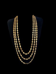 Ready to ship chandan haar    only necklace    made using 22ct gold plating     delivered in 3-5 days within USA Chandan Haar Jewellery Gold, Marathi Jewellery, Rani Haar Gold, Long Necklace Designs, Rani Har, Mens Bracelet Gold, Mens Bracelet Gold Jewelry, Maharashtrian Jewellery, 22 Carat Gold Jewellery