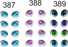 an image of different colored eyes with numbers in the bottom right corner and bottom left corner