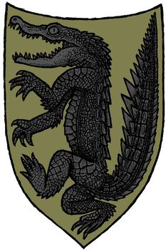 an image of a coat of arms with a crocodile on it's back side