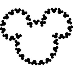 a mickey mouse heart made up of small black dots