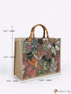 BirdinBag - Floral Sequin & Embroidery Shopper Bag with Stylish Design Sequin Embroidery, Inch Bag, Sequins Embroidery, Bags Tote, Shopper Bag, Handle Bag, Design Product, Womens Tote Bags, Stylish Design