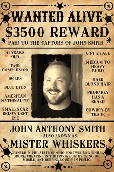 a wanted poster for a dead or alive $ 350 reward paid to the captors of john smith