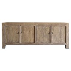 the sideboard is made from wood and has four doors