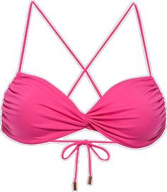 Bandeau Swimwear With Straps For Pool, Pink Fitted Swimwear With Straps, Bandeau Swimwear With Straps For Beach, Fitted Pink Swimwear With Straps, Pink Swimwear With Straps For Spring, Pink Tie Back Swimwear For Sunbathing, Pink Strapped Swimwear For Spring, Pink Strappy Back Swimwear For Pool, Adjustable Bandeau Swimwear With Straps