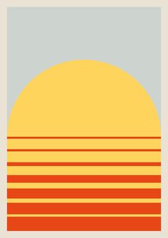 an orange and yellow sun over a gray sky