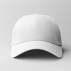 a white baseball cap on a grey background