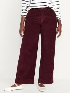 High-Waisted Corduroy Wide-Leg Pants | Old Navy Country Capsule Wardrobe, October Country, Wide Leg Pants Outfit, Leg Pants Outfit, Family Pajamas, Family Maternity, Corduroy Pants, Pants Outfit, Flap Pocket