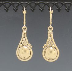 ER725- 14k Yellow gold Unique Domed Earrings with no stone. They come with Lever back ear wires for safety. Earrings Measure 12 mm Wide x 26 mm Long. Total Length with ear wires are 1 1/2". Nice casual everyday earrings. These earrings are made with the Lost Wax Casting Process where I make the design in wax and then cast it into gold. Thanks for looking if you have any questions please feel free to contact me. Patti Elegant Brass Earrings With Lever Back, Elegant Brass Lever Back Earrings, Sterling Silver Yellow Gold French Hook Earrings, Sterling Silver French Hook Earrings In Yellow Gold, Sterling Silver Earrings With French Hook In Yellow Gold, Yellow Gold Sterling Silver Earrings With French Hook, Artisan Earrings, Wax Casting, Lost Wax Casting