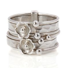 Flower Silver Stacking Ring by Charlotte's Web | Charlotte's Web My Wedding Ring, Silver Stack, Plain Silver Rings, Plain Rings, Stack Rings