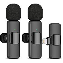 three microphones are shown with one plugged into the other