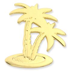 a gold plated palm tree pin