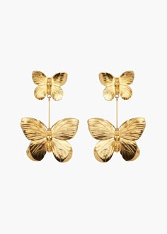 Pamela Earrings – Jennifer Behr LLC Luxury Hair Accessories, Big Butterfly, African Earrings, Jennifer Behr, Statement Drop Earrings, Long Dangle Earrings, Butterfly Jewelry, Butterfly Shape, Butterfly Earrings