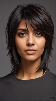 23 Discover Stunning Medium Shag Haircuts for All Hair Types Medium Choppy Shag Haircuts, Short Shaggy Haircuts Straight Hair, Medium Length Shags, Medium Hairstyle Women Straight, Short Hair Trends 2024 Haircuts Women, Layered Bangs Medium Hair, Modern Shag Haircuts Short, Choppy Layers For Medium Hair, Choppy Layered Haircuts For Medium Hair