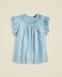 Shop  for the Gathered ruffle-sleeve top in cotton voile for women. Find the best selection of women womens-categories-clothing-shirts-and-tops available in-stores and on line. Cotton Top With Ruffled Collar For Summer, Summer Cotton Top With Ruffled Collar, Cotton Tops With Ruffled Collar For Summer, Summer Cotton Tops With Ruffled Collar, Chic Relaxed Fit Tops With Ruffles, Casual Cotton Flutter Sleeve Tops, Casual Cotton Tops With Flutter Sleeves, Trendy Tops With Gathered Sleeves For Workwear, Spring Cotton Top With Gathered Sleeves